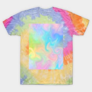 Candy Color Marble Swirl Pattern T-Shirt